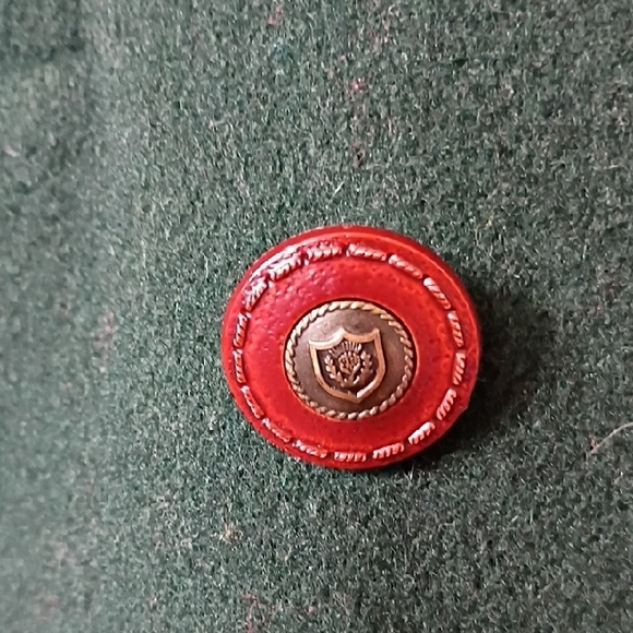 Dillard’s Green Double-Breasted Merino Wool Coat Women’s XL Angel Pin Vintage - Picture 6 of 11